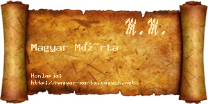 Magyar Márta névjegykártya